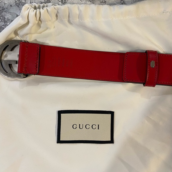 GUCCI SIGNATURE LEATHER BELT - Picture 4 of 7